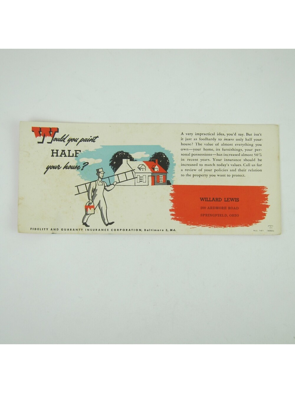 Advertising Ink Blotter United States Fidelity & Guaranty Co. Springfield Ohio
